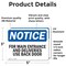 Signmission For Main Entrance And Deliveries Use Back Door OSHA Notice Sign, Vinyl Decal, 5in W x 3.5in L, 2PK OS-2PACK-NS-D-35-L-12854 - alternate 4